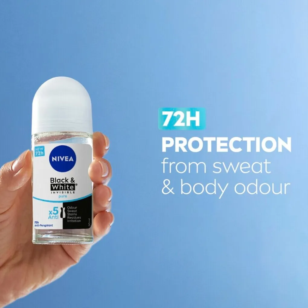 Nivea Deoroller>Black & White Invisible Pure Antitranspirant Roller