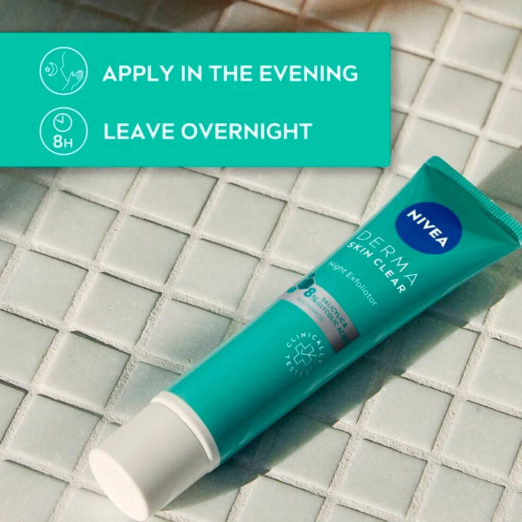 Nivea Skincare Exfoliant>NIVEA Derma Skin Clear Dagelijks Verzorgende Nachtexfoliant