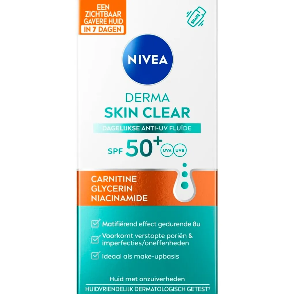 Nivea Skincare Zonnebrand|Dagcreme>Nivea Derma Skin Clear Dagelijkse Anti-Uv Fluïde