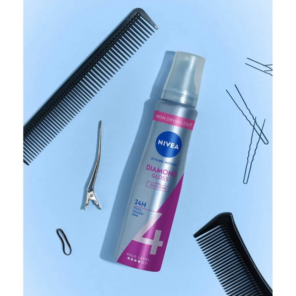 Nivea Haarmousse>Diamond Gloss Care Hold 4 Mousse