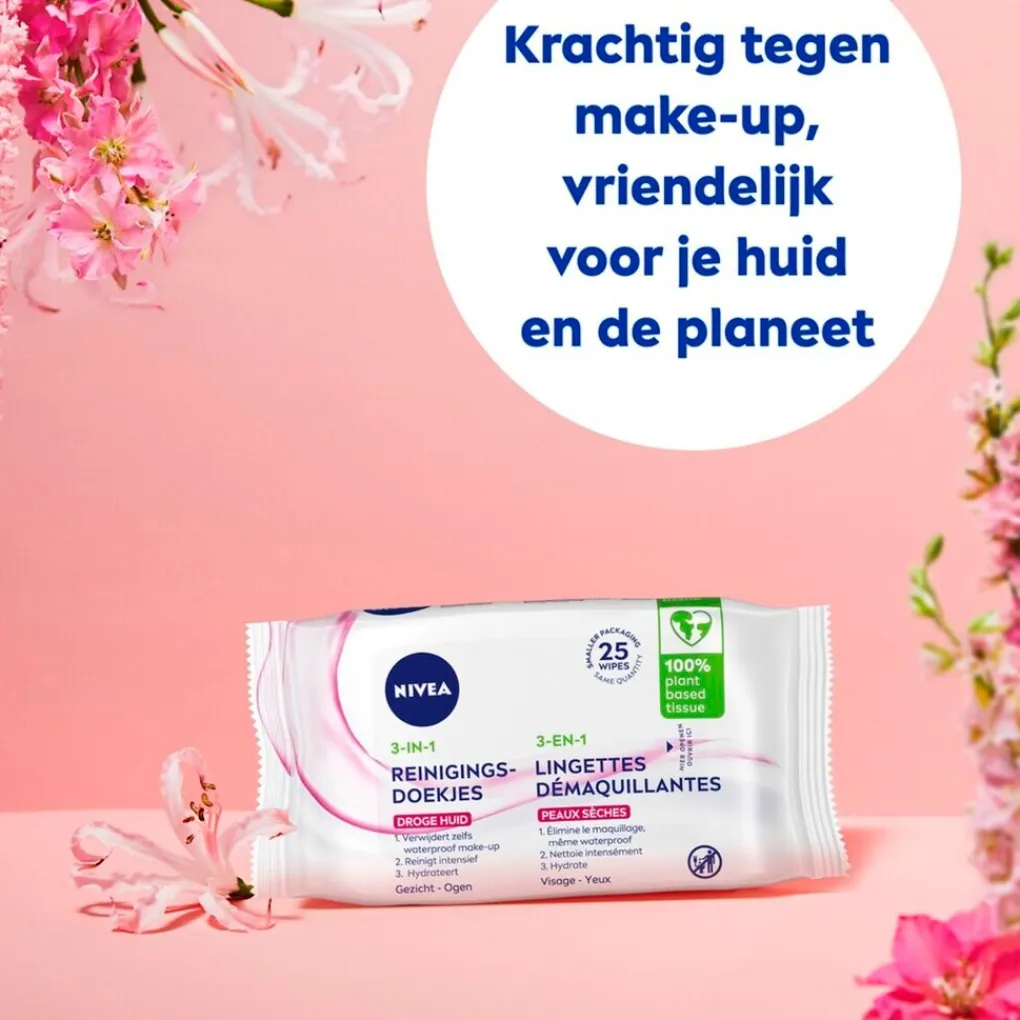 Nivea Skincare Gezichtsreiniging>NIVEA 3-In-1 Verzachtende Reinigingsdoekjes