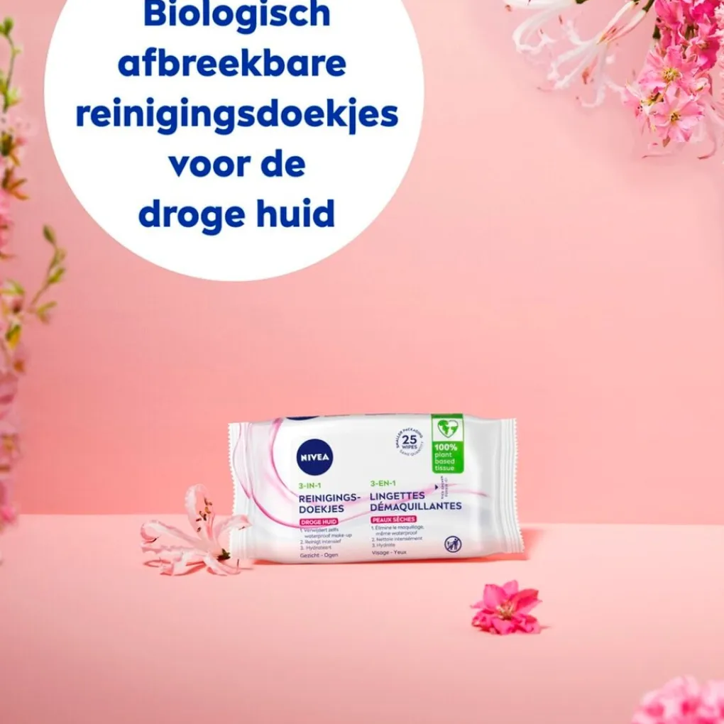 Nivea Skincare Gezichtsreiniging>NIVEA 3-In-1 Verzachtende Reinigingsdoekjes