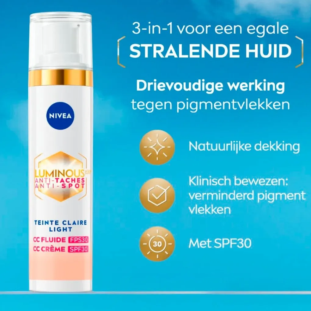 Nivea Skincare Cc Cream>NIVEA Luminous630 Anti-spot SPF30 01 Light 3-in-1 CC Crème