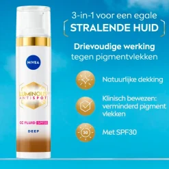 Nivea Skincare Cc Cream>NIVEA Luminous630 Anti-spot SPF30 03 Dark 3-in-1 CC Crème