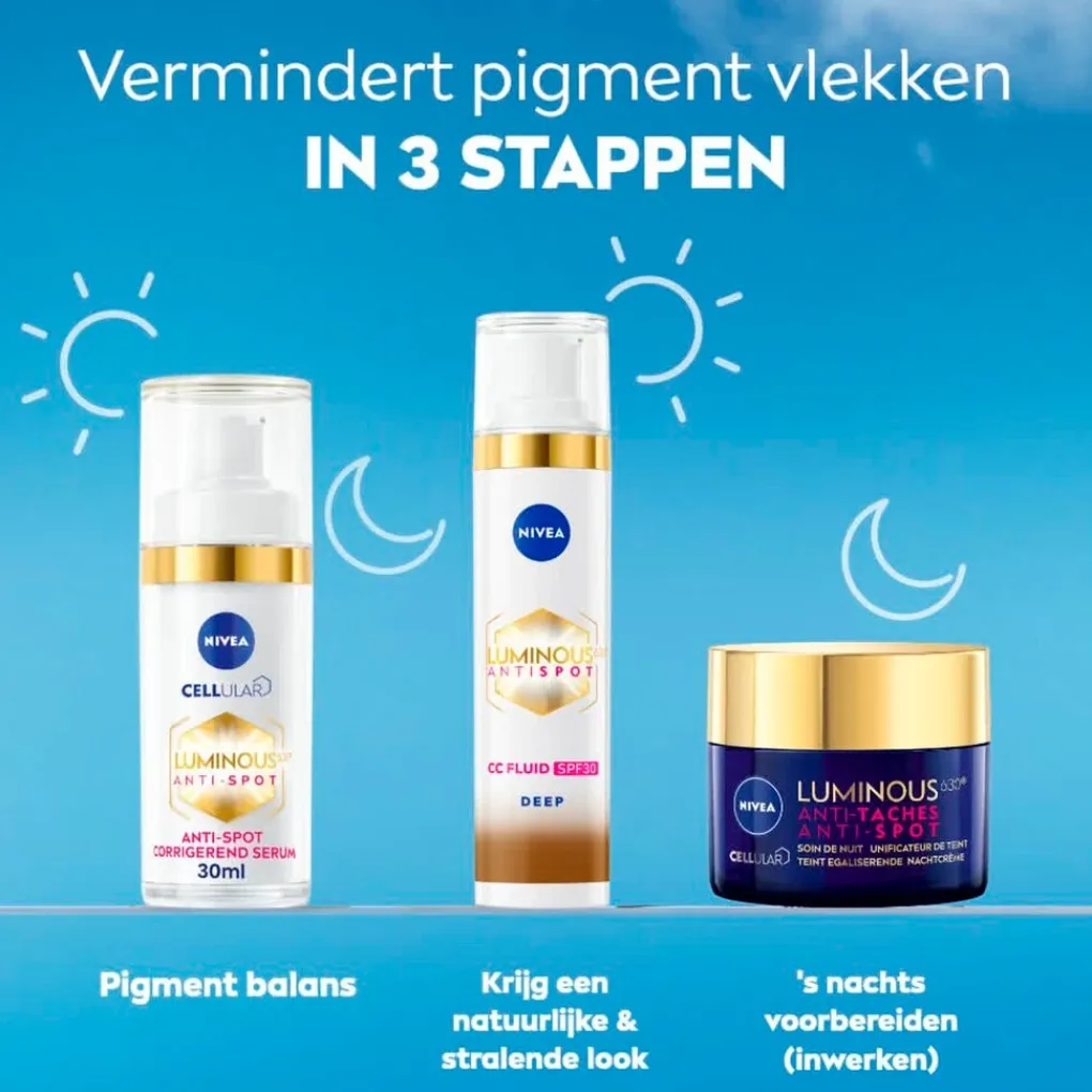 Nivea Skincare Cc Cream>NIVEA Luminous630 Anti-spot SPF30 03 Dark 3-in-1 CC Crème