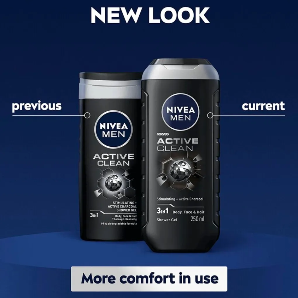 Nivea Men Shampoo|Douchegel>Active Clean 3-in-1 Douchegel