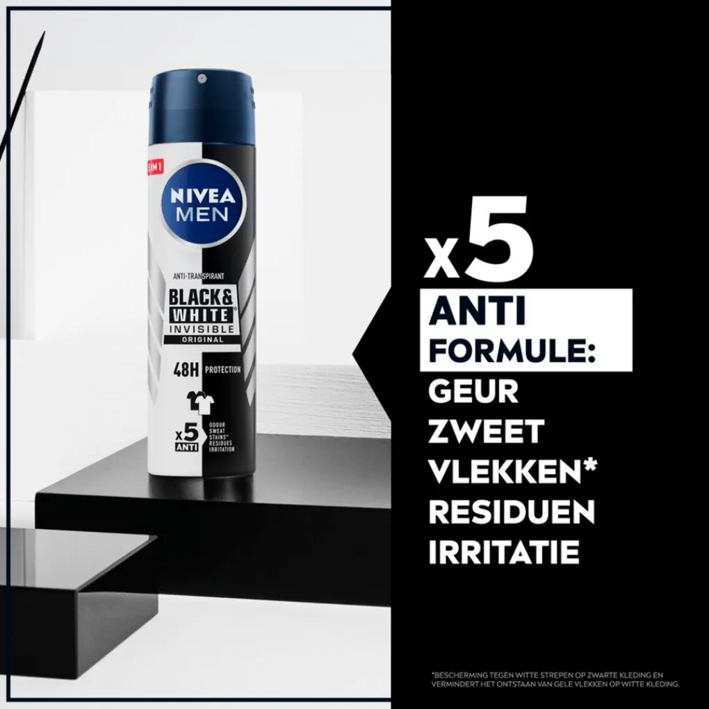 Nivea Men Deospray>Black & White Invisible Original Antitranspirant Spray
