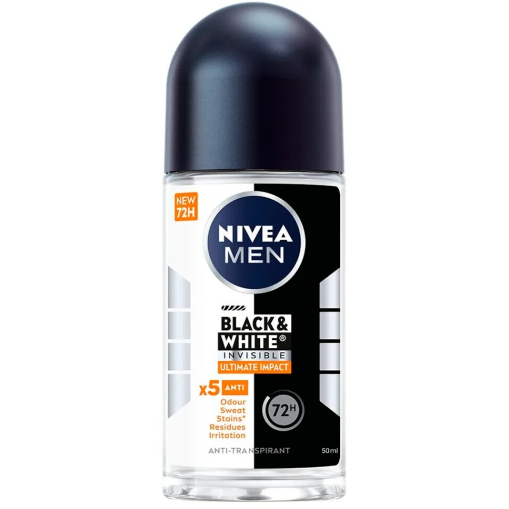 Nivea Men Deoroller>Black & White Invisible Ultimate Impact Antitranspirant Roller