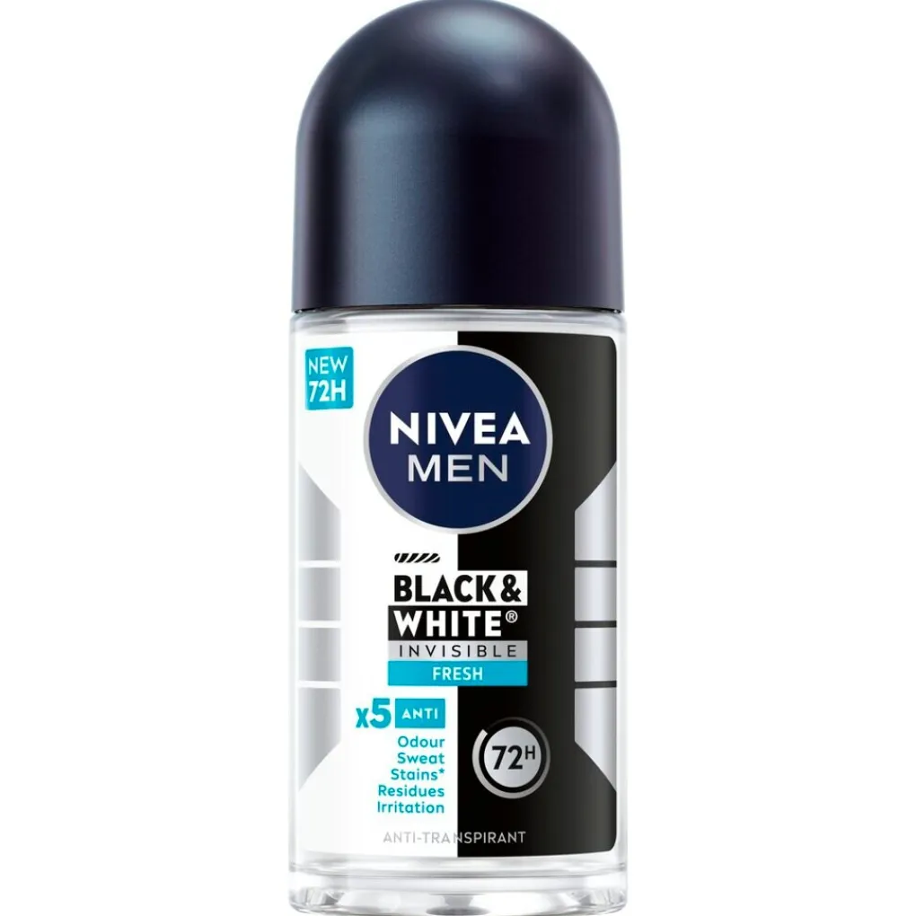 Nivea Men Deoroller>Black & White Invisible Fresh Antitranspirant Roller