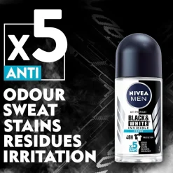 Nivea Men Deoroller>Black & White Invisible Fresh Antitranspirant Roller