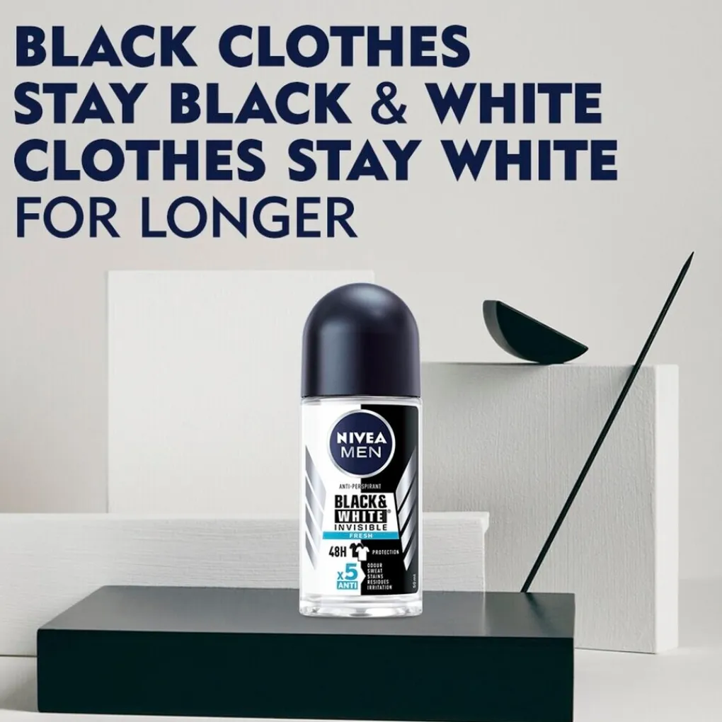 Nivea Men Deoroller>Black & White Invisible Fresh Antitranspirant Roller