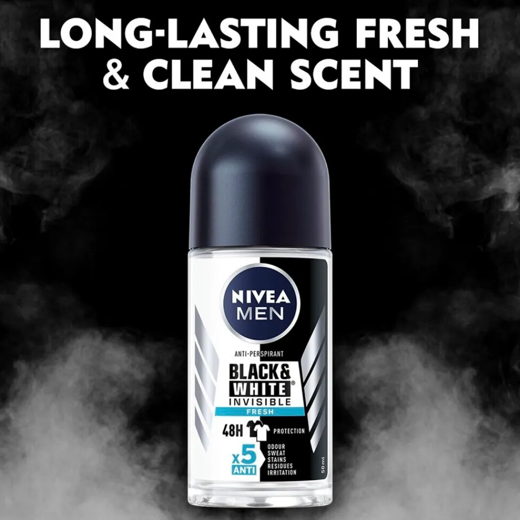 Nivea Men Deoroller>Black & White Invisible Fresh Antitranspirant Roller