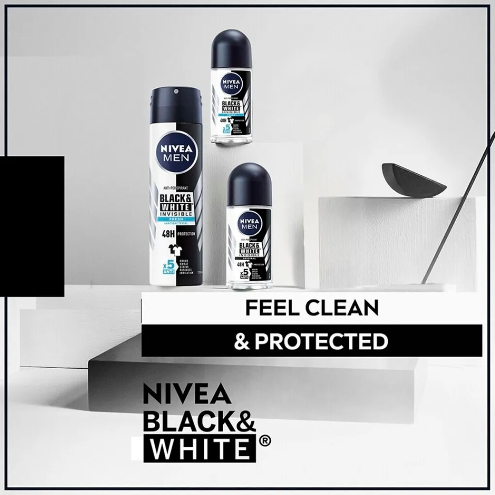 Nivea Men Deoroller>Black & White Invisible Fresh Antitranspirant Roller