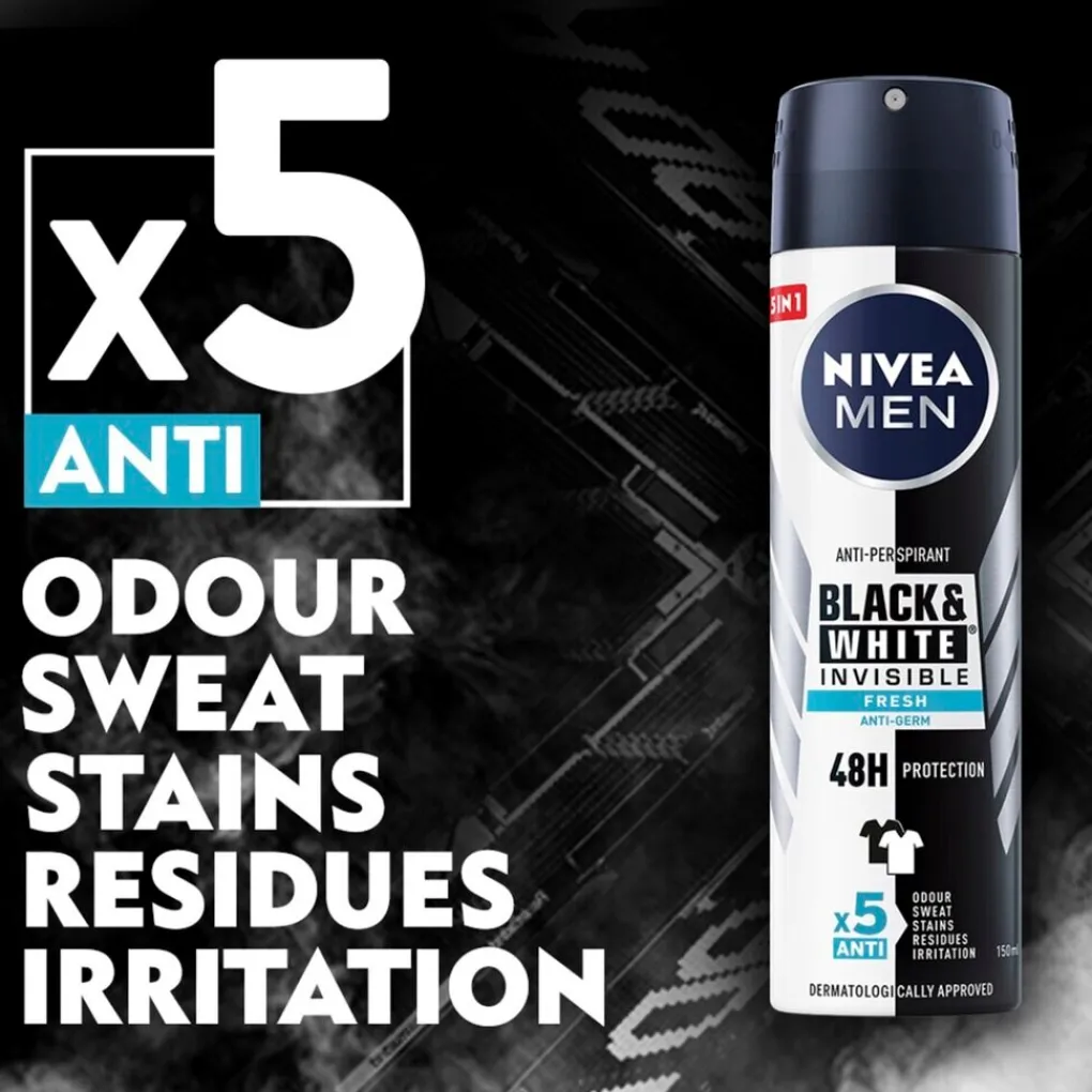 Nivea Men Deospray>Black & White Invisible Fresh Antitranspirant Spray