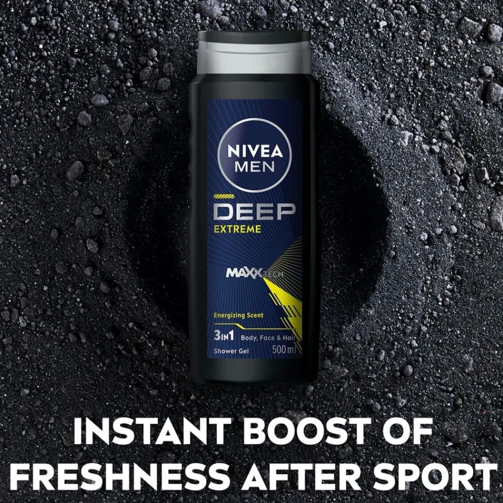 Nivea Men Shampoo|Douchegel>Deep Extreme Douchegel