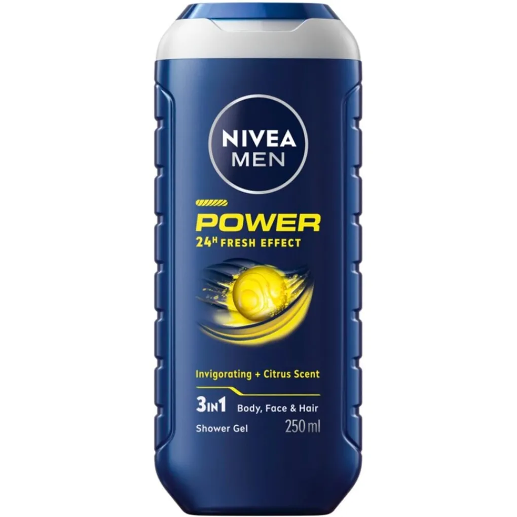 Nivea Men Shampoo|Douchegel>Power 24H Fresh Effect 3-in-1 Douchegel