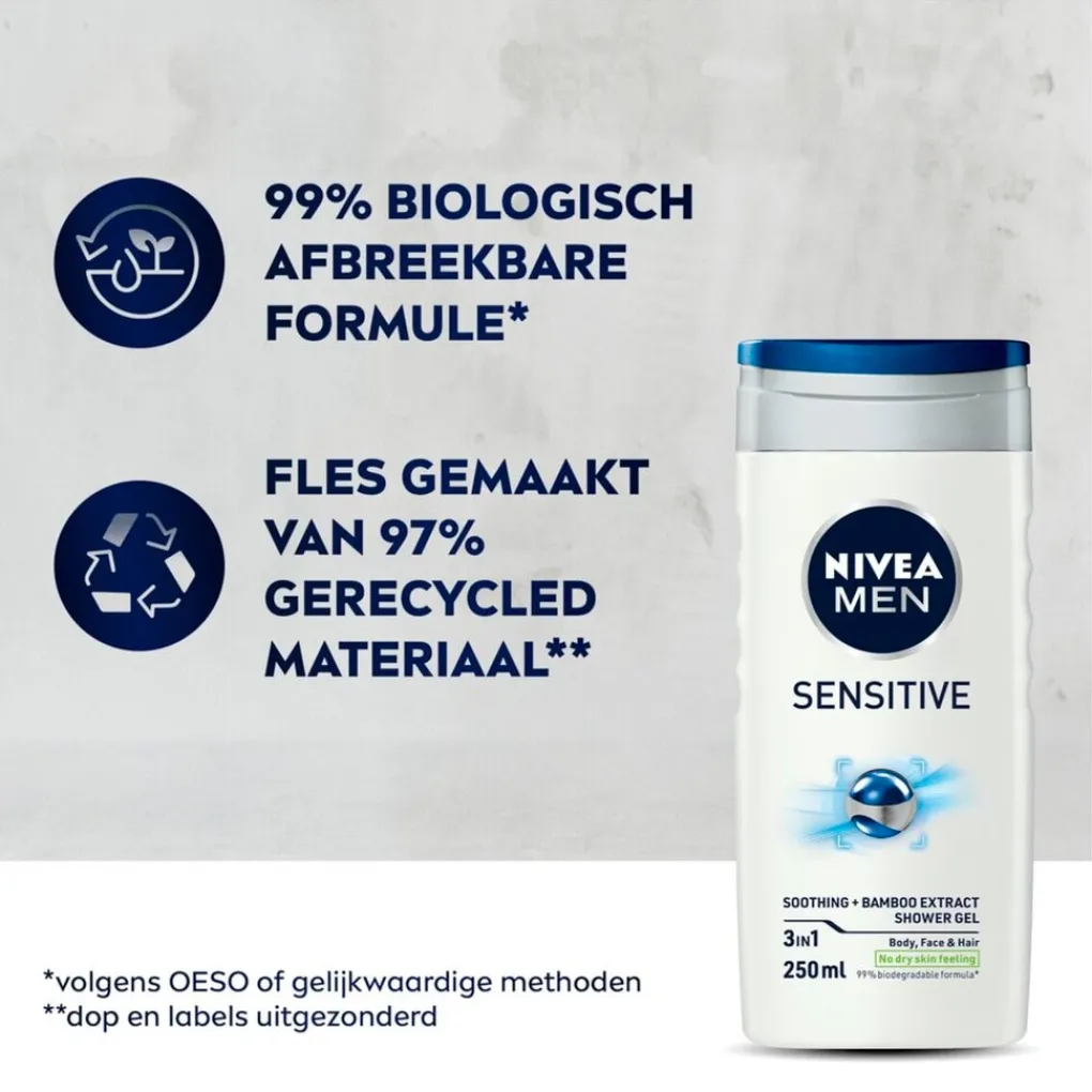 Nivea Men Shampoo|Douchegel>Sensitive 3-in-1 Douchegel