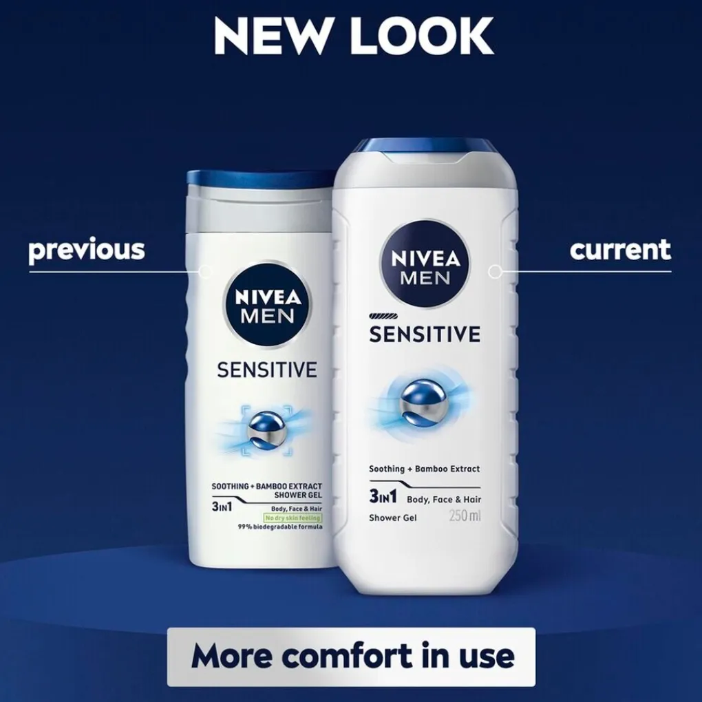 Nivea Men Shampoo|Douchegel>Sensitive 3-in-1 Douchegel