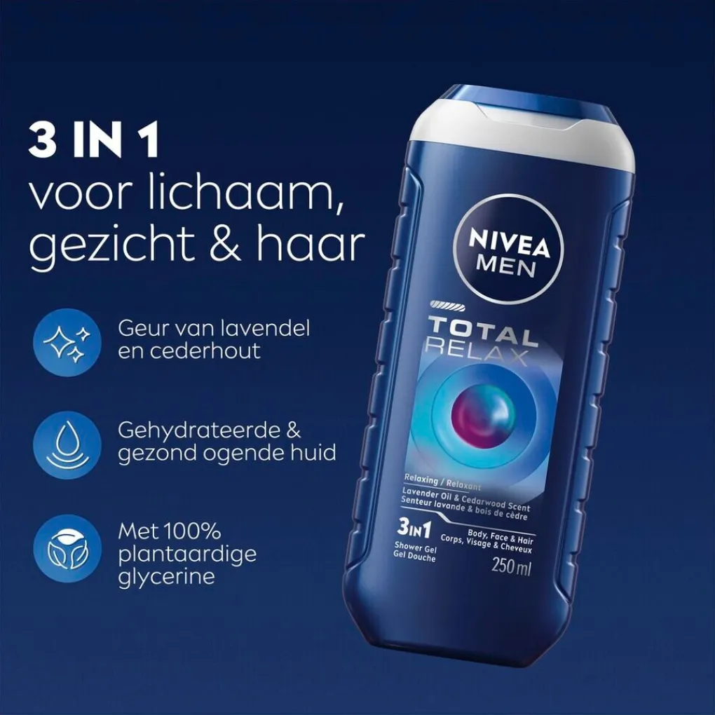 Nivea Men Douchegel>Total Relax 3-in-1 Showergel