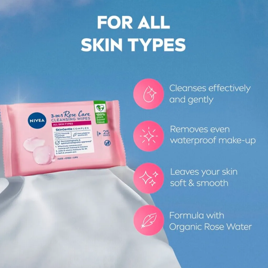 Nivea Skincare Gezichtsreiniging>NIVEA Rose Care Micellair Reinigingsdoekjes
