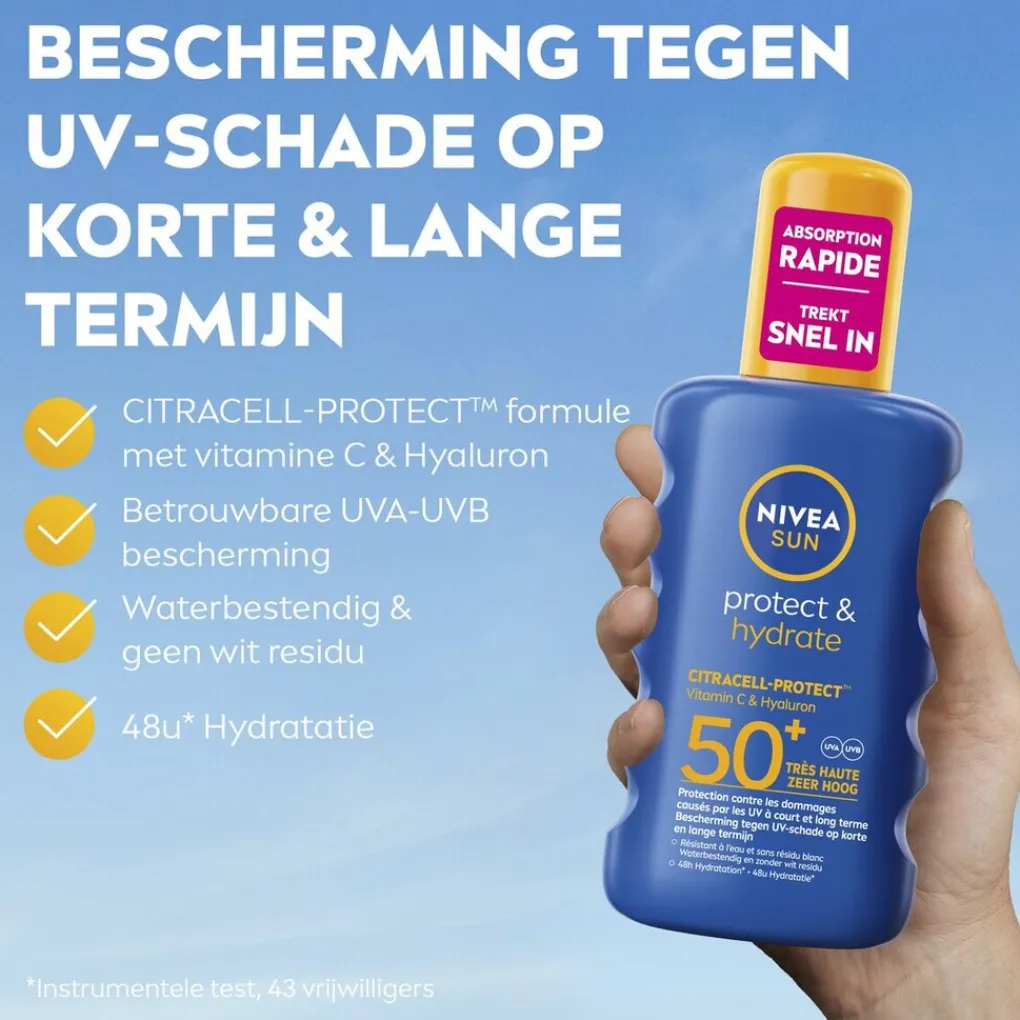 Nivea Sun Zonnebrand>Protect & Hydrate SPF50+ Zonnebrandspray