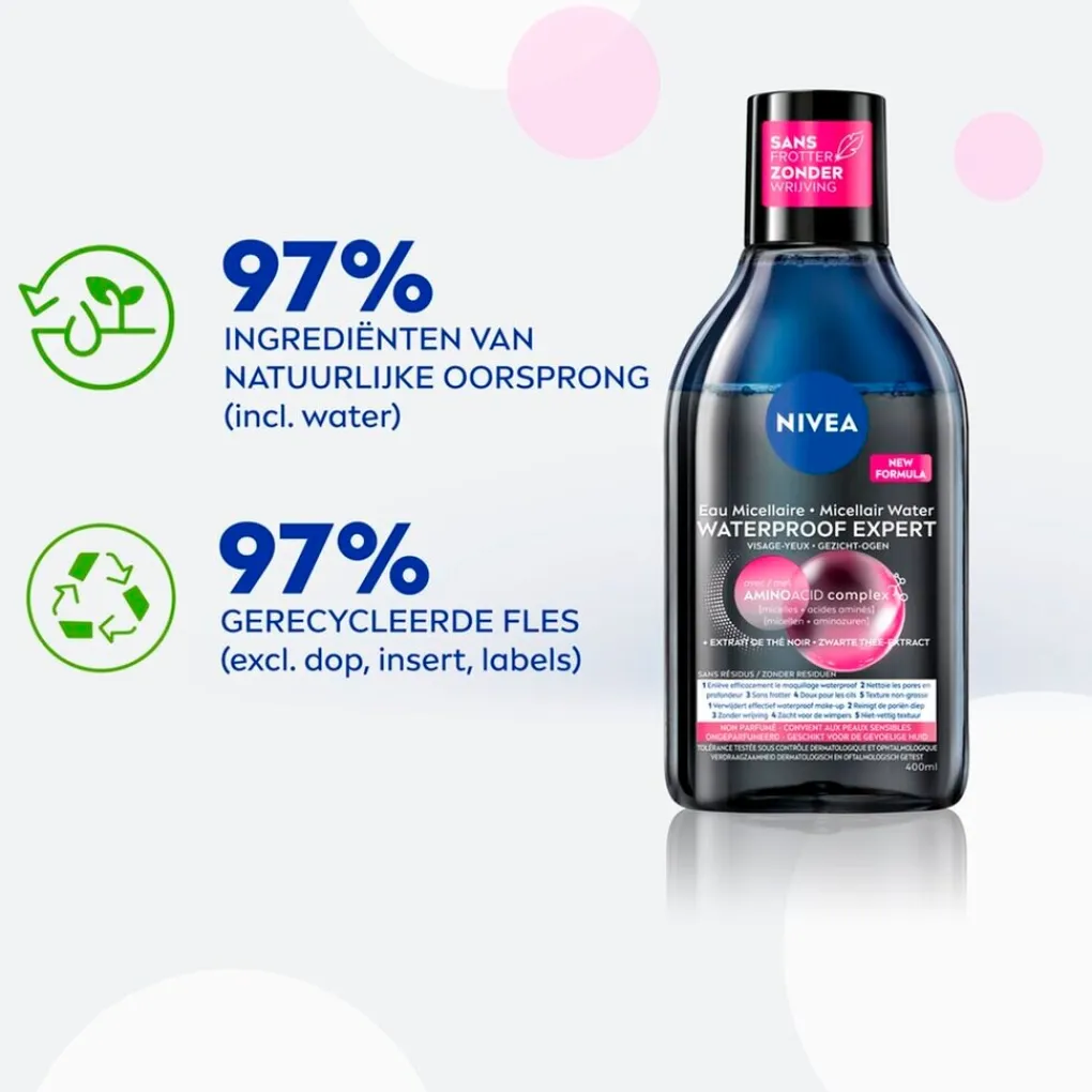 Nivea Skincare Gezichtsreiniging>NIVEA Waterproof Expert Micellair Water