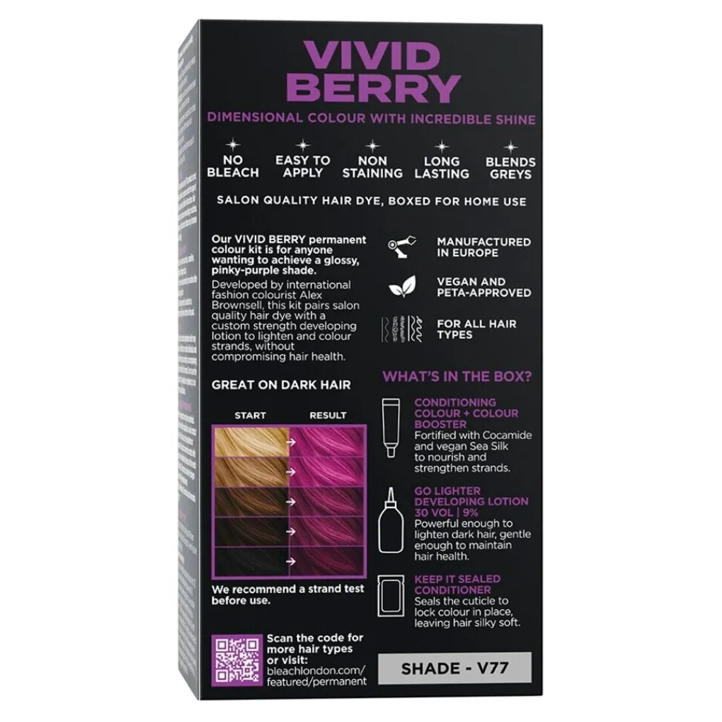 BLEACH LONDON Haarverf>No Vivid Berry Permanent Vegan Dye Kit