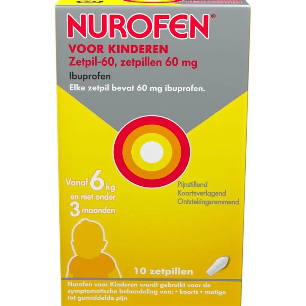 Nurofen Pijn>voor Kinderen Ibuprofen 60 mg Zetpillen