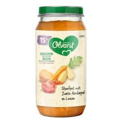 Olvarit Babymaaltijden>Nutricia 15+M Stoofpot met Zoete Aardappel en Linzen