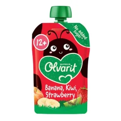Olvarit Fruithapjes>12+M Banaan Kiwi Aardbei Knijpfruit