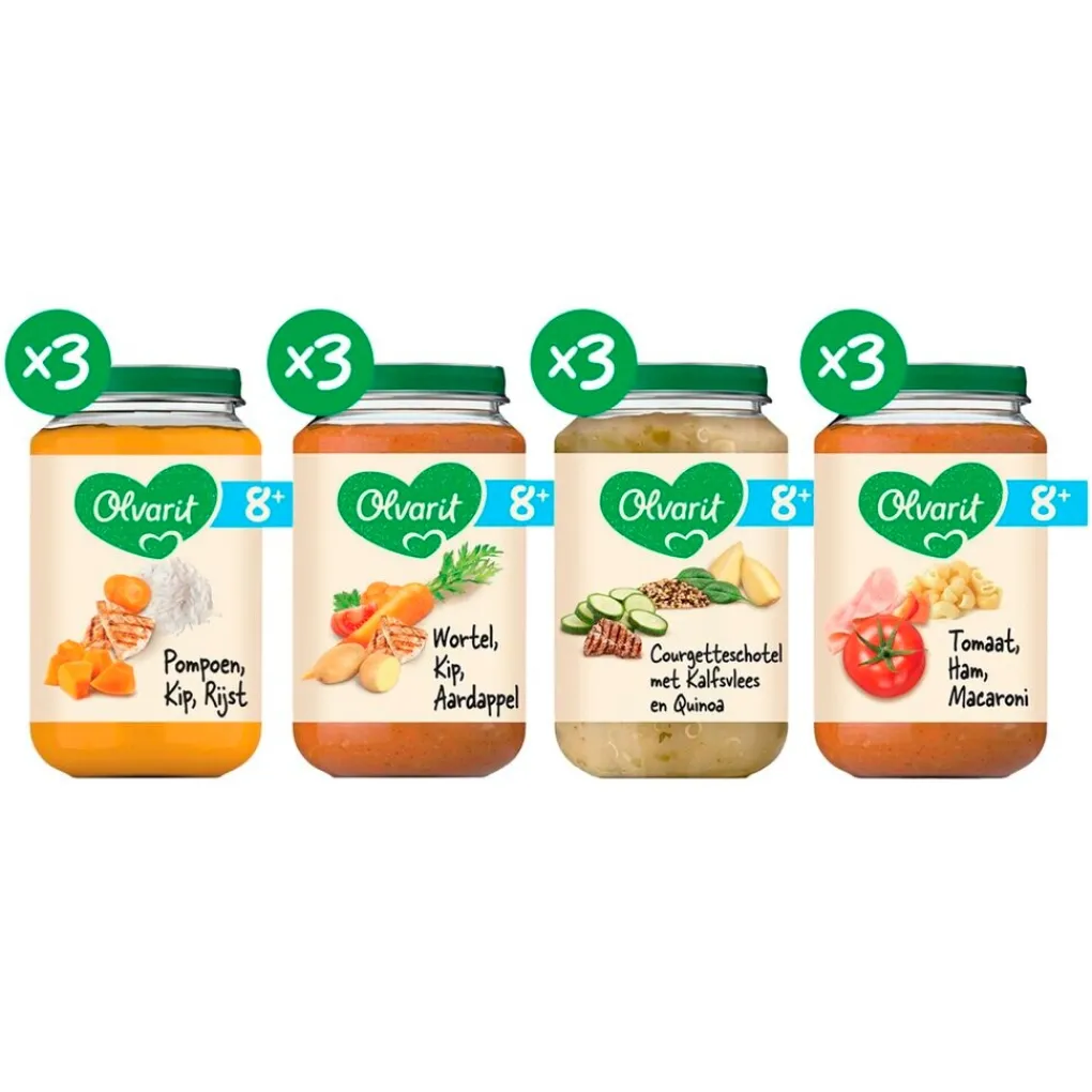 Olvarit Babymaaltijden>8+M Maaltijd Variatiemenu