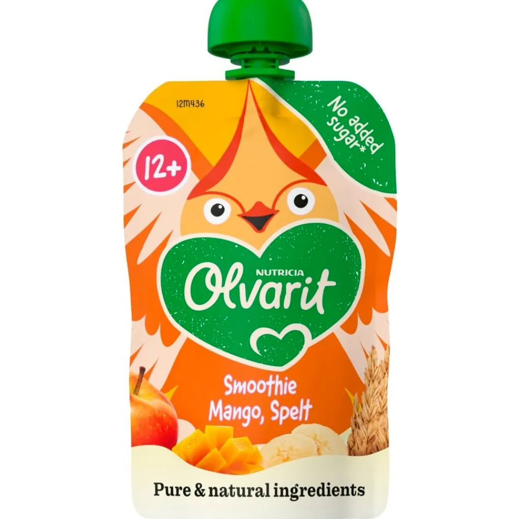Olvarit Fruithapjes>12+M Smoothie Mango, Spelt Knijpfruit