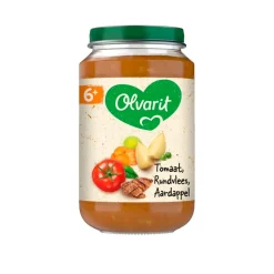 Olvarit Babymaaltijden>6+M Tomaat Rundvlees Aardappel Wortel