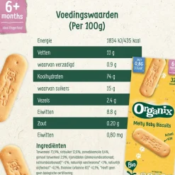 Organix Babytussendoortjes>Bio 6M+ Melty Baby Biscuits