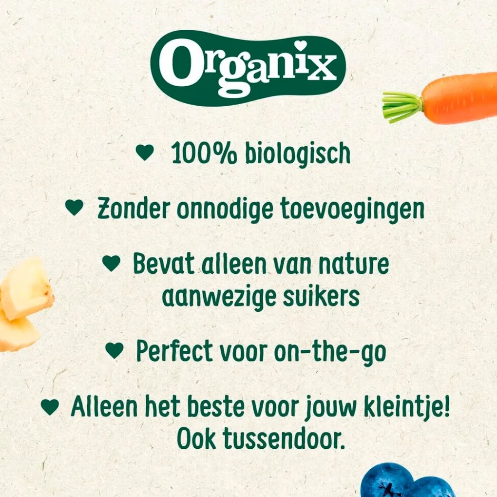 Organix Babytussendoortjes>Bio 7M+ Strawberry Rice Cake Clouds