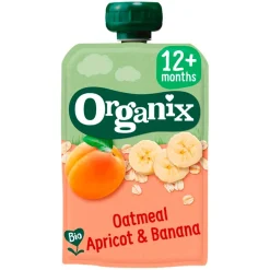 Organix Fruithapjes>12+M Havermout, Abrikoos & Banaan Knijpfruit