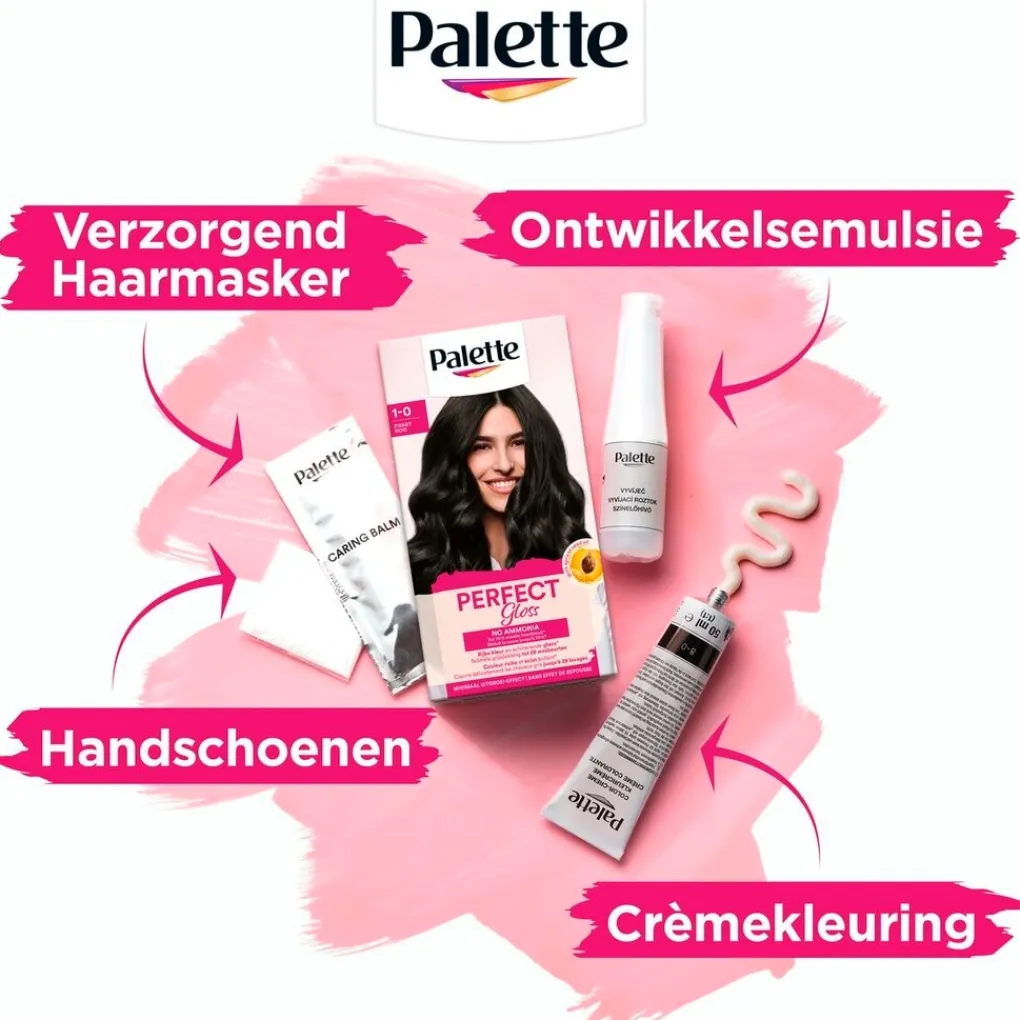 Poly Palette Haarverf>Palette Perfect Gloss 1-0 Zwart Niet-Permanente Haarverf