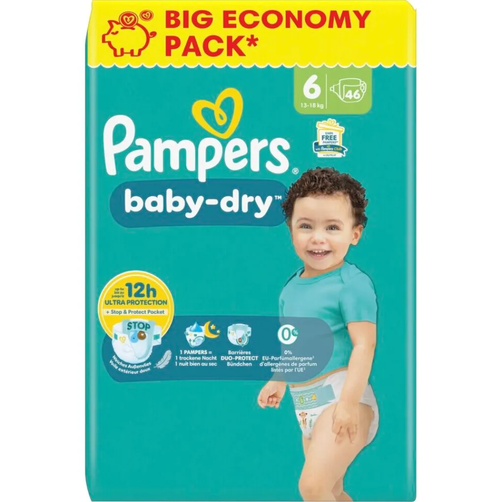 Pampers Luiers Maat 6>Baby-Dry Maat 6 Luiers