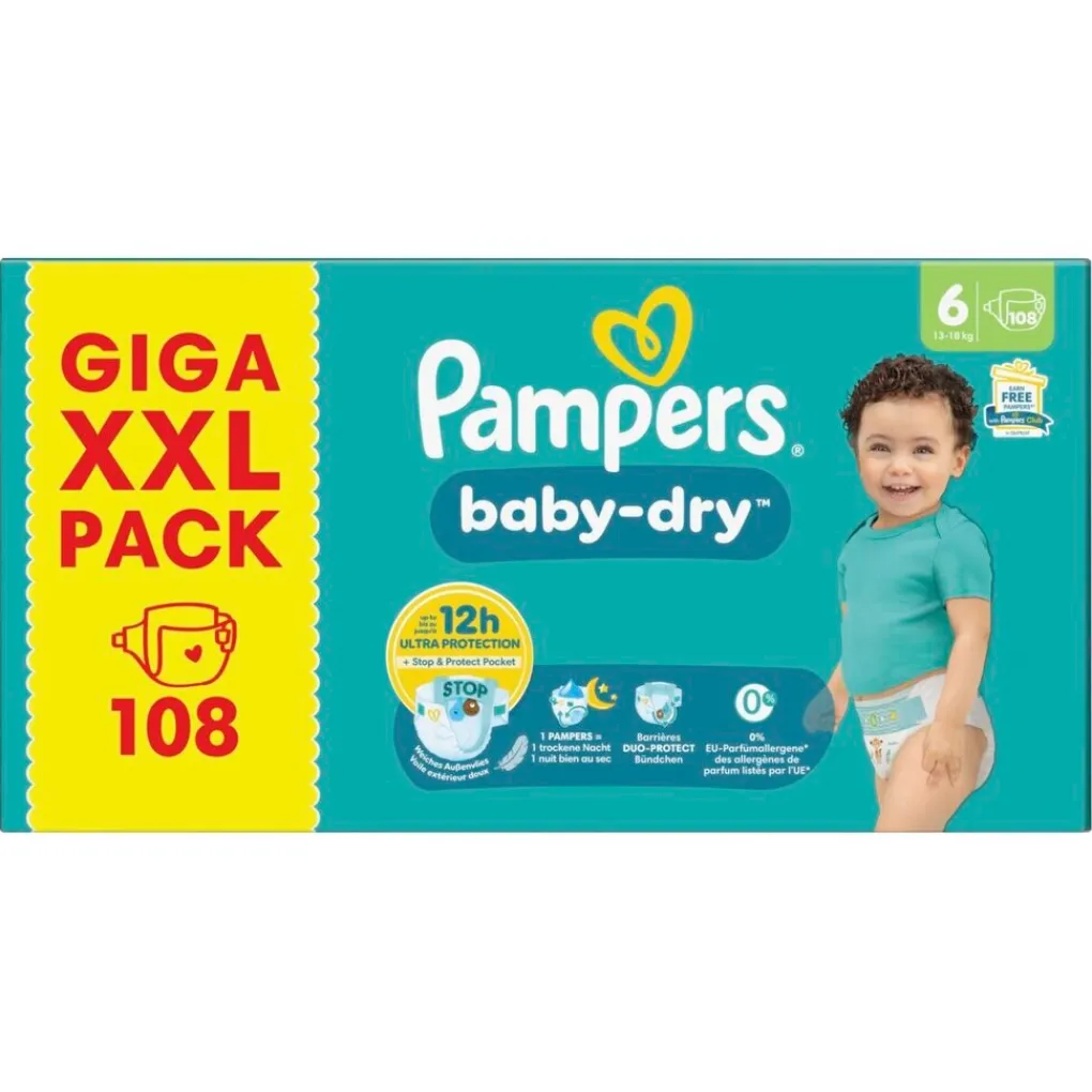 Pampers Luiers Maat 6>Baby-Dry Maat 6 Luiers