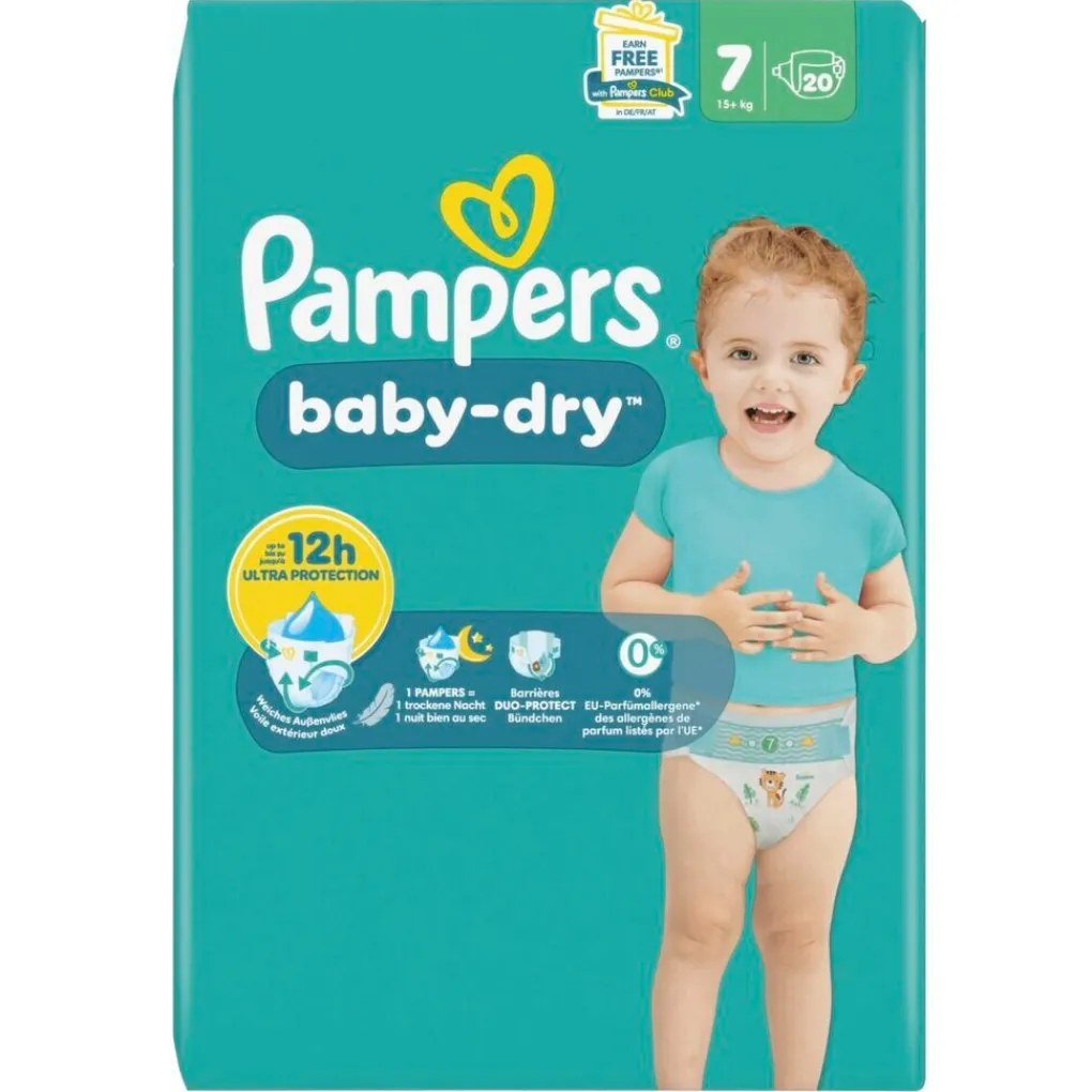 Pampers Luiers Maat 7>Baby-Dry Maat 7 Luiers