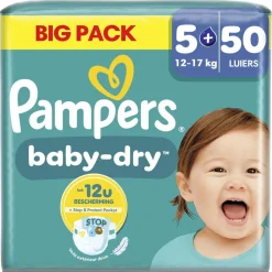Pampers Luiers Maat 5>Baby-Dry Maat 5+ Luiers