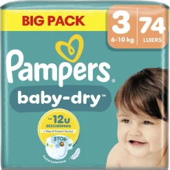 Pampers Luiers Maat 3>Baby-Dry Maat 3 Luiers