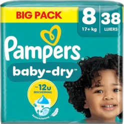 Pampers Luiers Maat 8>Baby-Dry Maat 8 Luiers
