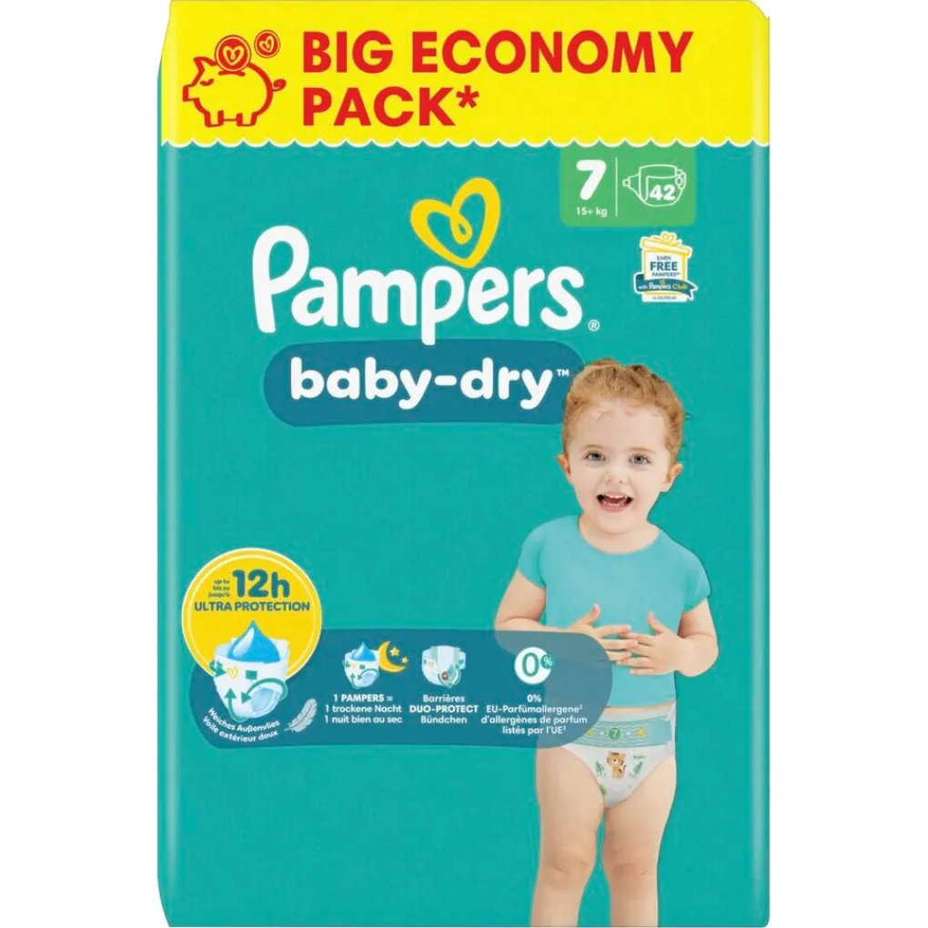 Pampers Luiers Maat 7>Baby-Dry Maat 7 Luiers