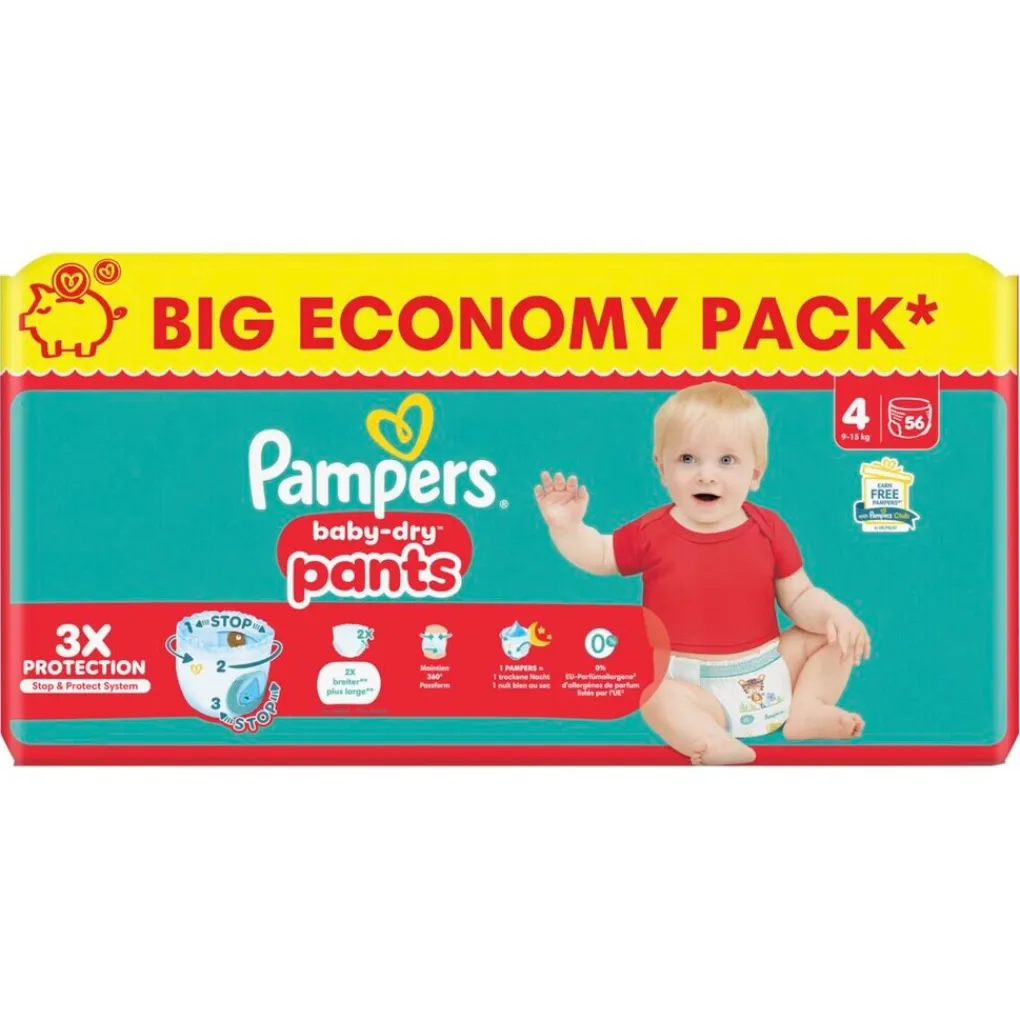 Pampers Luierbroekjes Maat 4>Baby-Dry Pants Maat 4 Luierbroekjes
