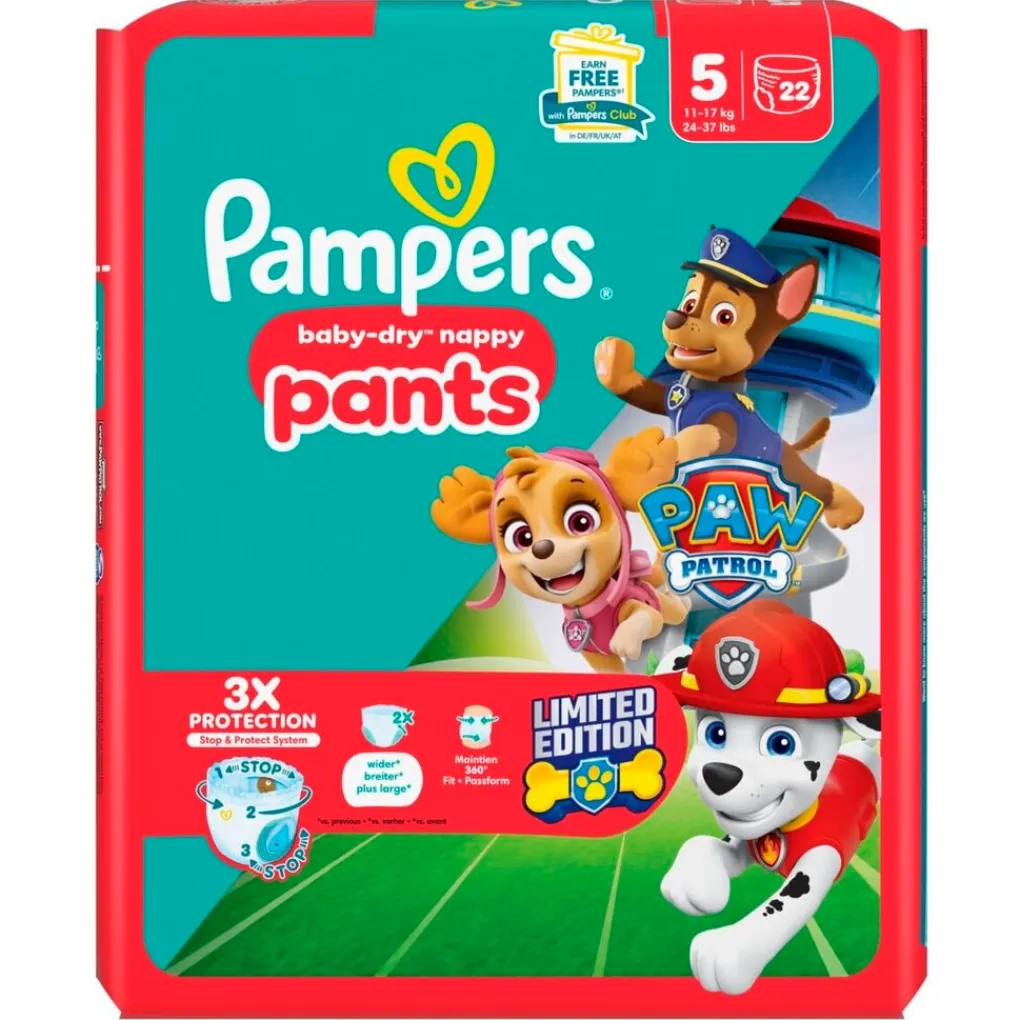 Pampers Luierbroekjes Maat 5>Baby-Dry Paw Patrol Pants Maat 5 Luierbroekjes