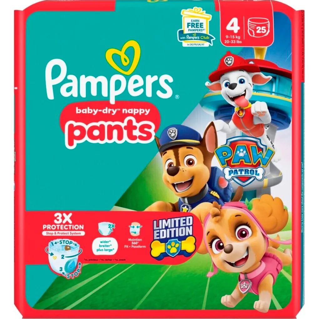 Pampers Luierbroekjes Maat 4>Baby-Dry Paw Patrol Pants Maat 4 Luierbroekjes