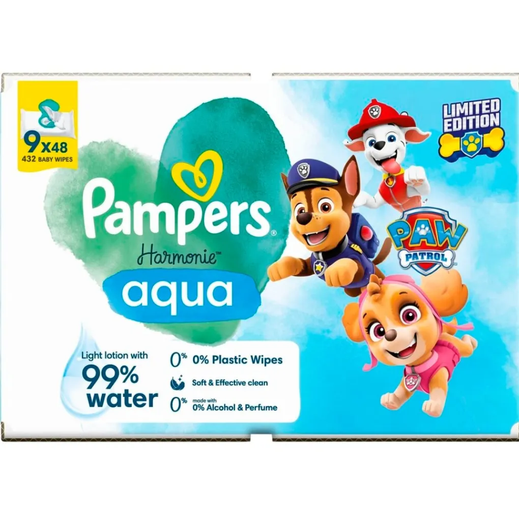 Pampers Billendoekjes>Harmonie Aqua Paw Patrol Babydoekjes