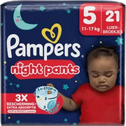 Pampers Pyjamabroekjes|Luierbroekjes Maat 5>Night Pants Maat 5 Luierbroekjes