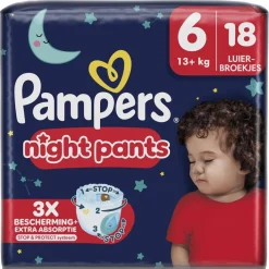 Pampers Pyjamabroekjes|Luierbroekjes Maat 6>Night Pants Maat 6 Luierbroekjes